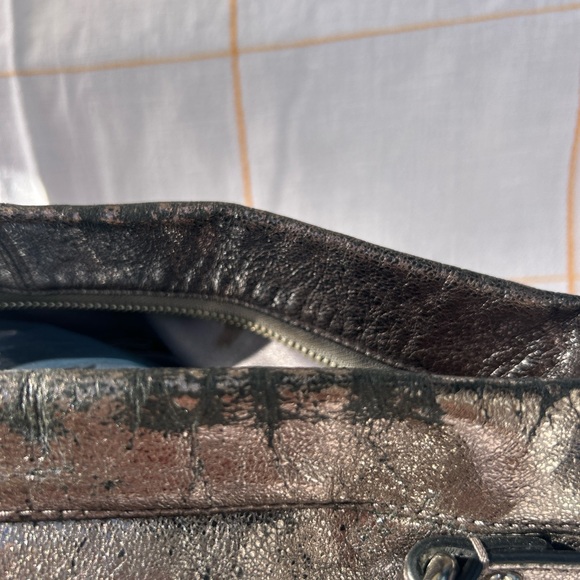 Coach Brooke Hobo Metallic Pewter Leather Tote - Picture 4 of 6